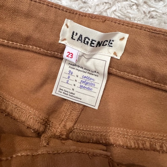 L’AGENCE Marguerite Skinny High Rise Hazelnut Coated Jeans Size 23 New - Picture 7 of 11
